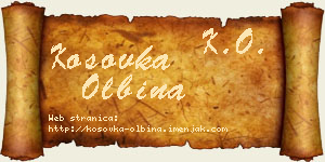 Kosovka Olbina vizit kartica